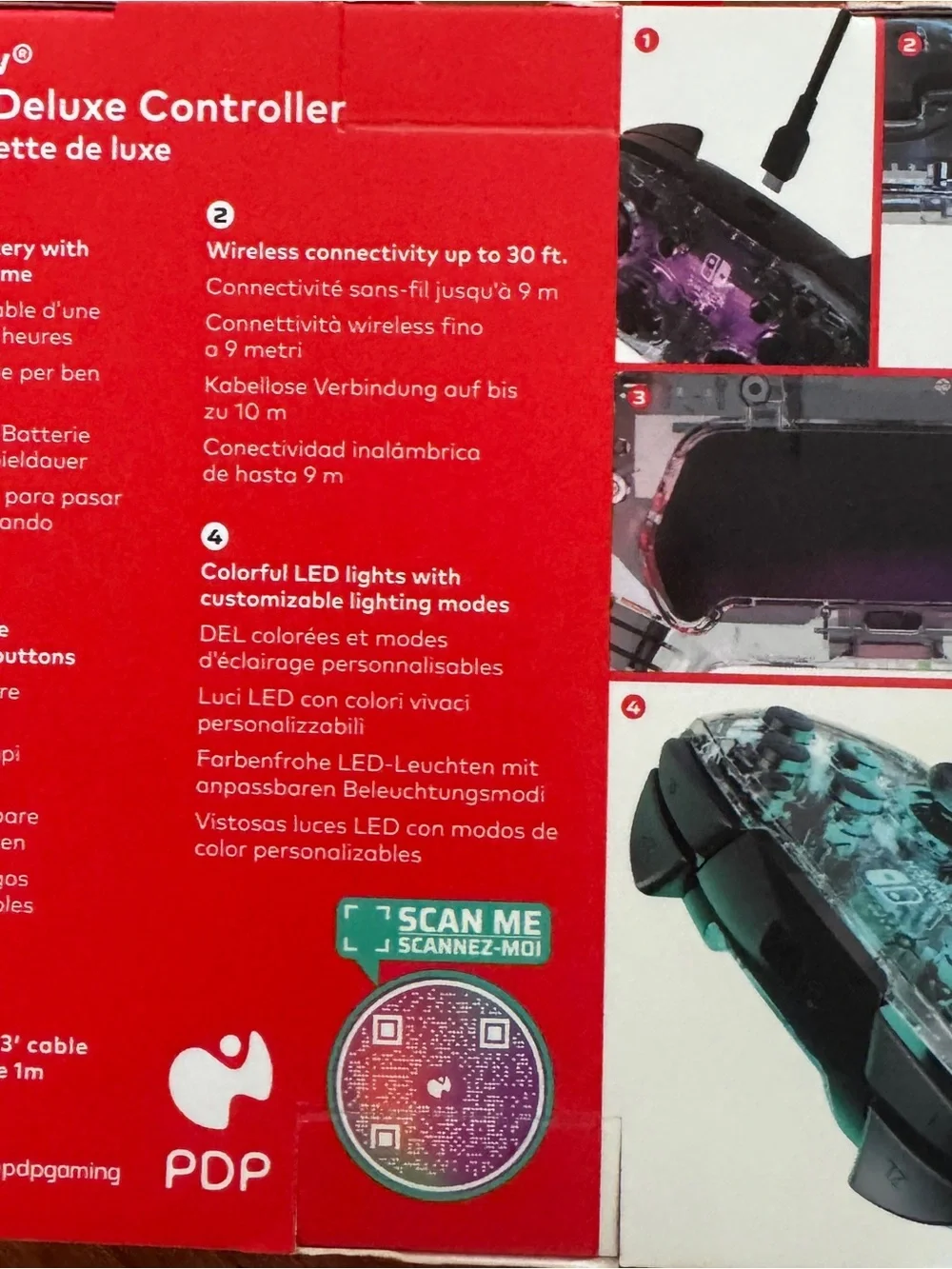 Nintendo Transparent Purple Wireless Controller with Prismatic LEDs